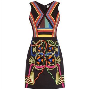 Peter Pilotto Embellished Black Hendrix Mini Dress